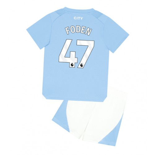 Manchester City Phil Foden #47 Hemmakläder Barn 2023-24 Kortärmad (+ Korta byxor)